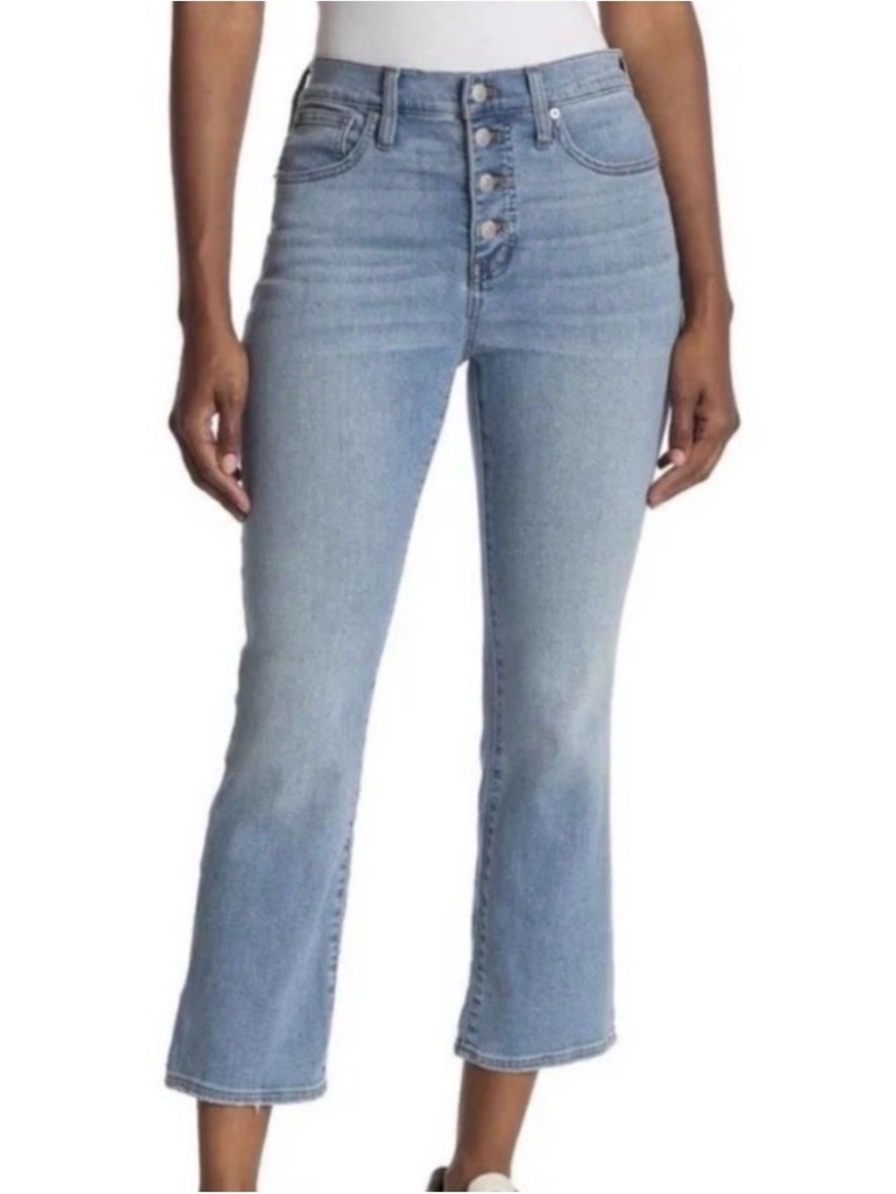 Madewell Cali Demi-Boot Size 24 Light Blue Jeans Button-Fly